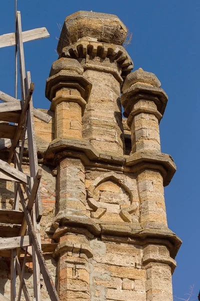 Interno Mistico Rovine Facciata Edificio Rovina Abbandonato Antico Castello Palazzo — Foto Stock