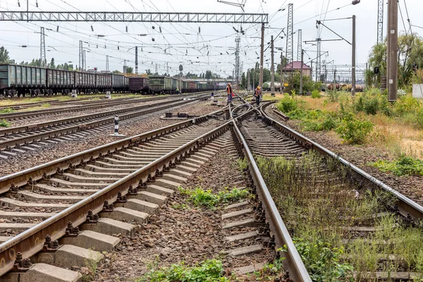 Ferrocarril Unión Nodal Ferrocarriles Ucrania Infraestructura Transporte Ferroviario Reducción Carga — Foto de Stock