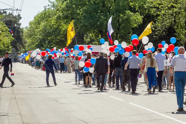 Novorossiysk Federacja Rosyjska Dnia Maja 2018 Pierwszomajowa Pokoju Praca Może — Zdjęcie stockowe