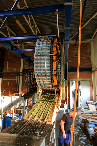 Working Process Printing Circulation News Newspaper Tape Conveyor Newspaper Running — Stock Photo, Image