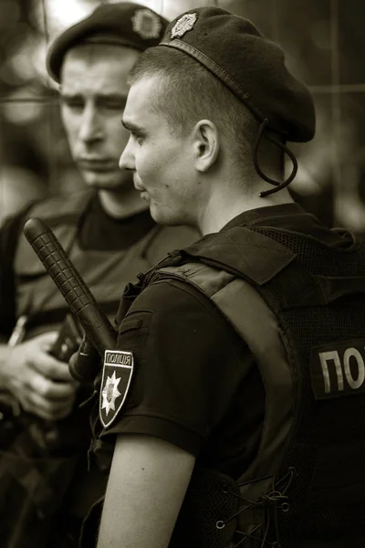 Одесса Украина Июля 2017 Года Сотрудники Полиции Обеспечивают Порядок Время — стоковое фото