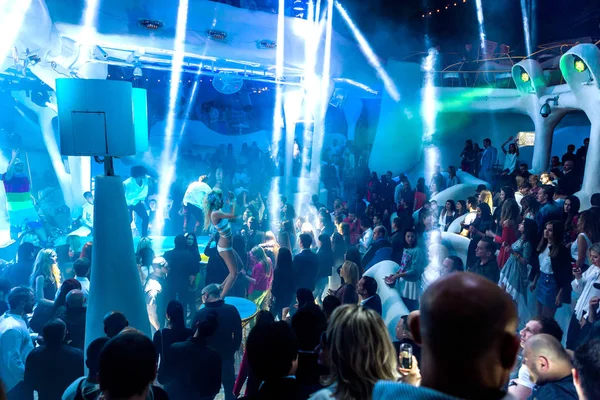 Odessa Június Nightclub Bemutat Egy Modern Fény Show Szórakoztató Látogatók — Stock Fotó
