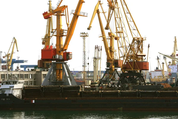 Odessa Ukraine Circa 2008 Industrial Container Cargo Cargo Ship Working — Stock Photo, Image