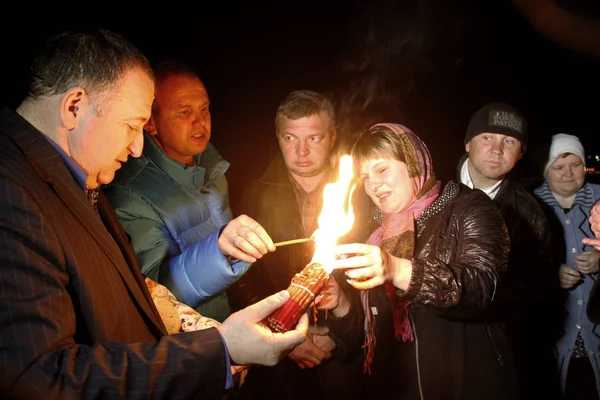 Odessa April Pilgrims Brought Holy Fire Ritual Holy Sepulchre Holy — Stock Photo, Image