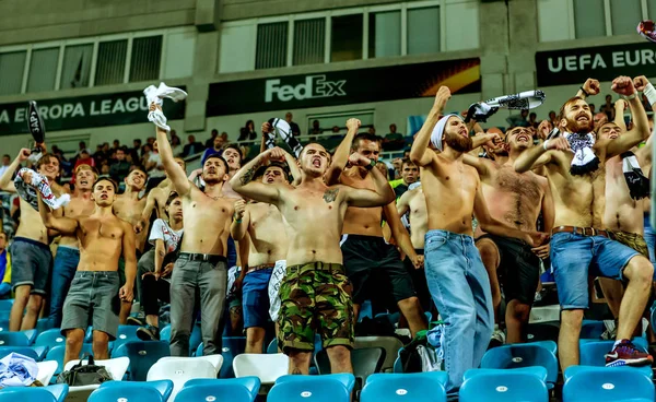 Oděsa Ukrajina Září 2016 Aktivní Fanoušci Fotbalových Tribun — Stock fotografie
