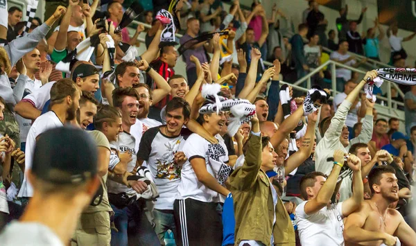 Odessa Ucraina Settembre 2016 Tifosi Attivi Sulla Tribuna Del Calcio — Foto Stock