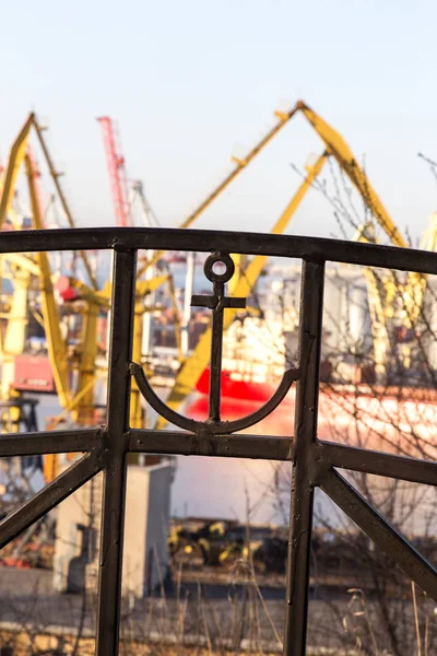 Marina Industriella Last Port Odessa Marina Industrikranar Hamnen Lastning Terminal — Stockfoto