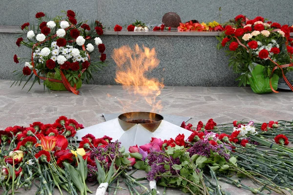 Eternal Flame Honor Soviet Soldiers Killed Great Patriotic War Memorial — Stock Photo, Image