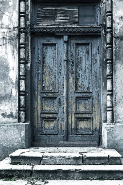 Old Wooden Door Poor Quarter Ancient Vintage Wooden Old Wall — Stock Photo, Image