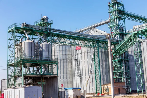 Odessa Ukraine September 2015 Modern Granary Storage Bins Wheat Drying — Stock Photo, Image