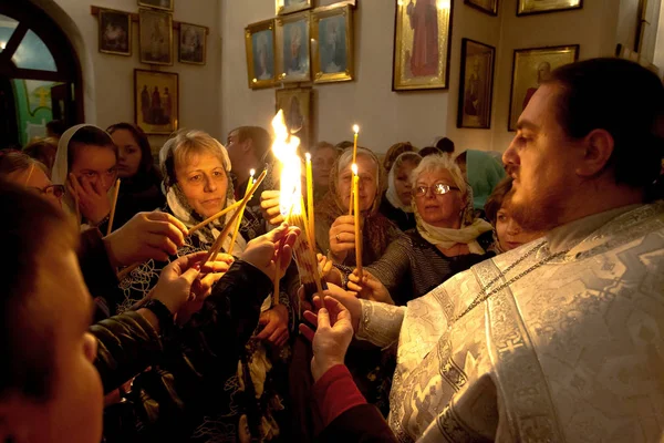 Odessa April Pilgrims Brought Faithful Parishioners Holy Fire Ritual Holy — Stock Photo, Image