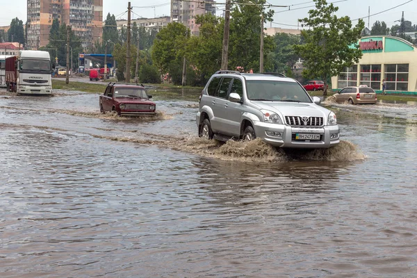 Odessa Ukraine Juillet 2014 Suite Fortes Pluies Des Rues Ont — Photo