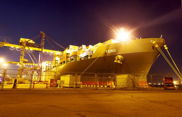 Odessa November Lossen Laden Van Containers Maritieme Vaartuigen Iyichevck Zeehaven — Stockfoto