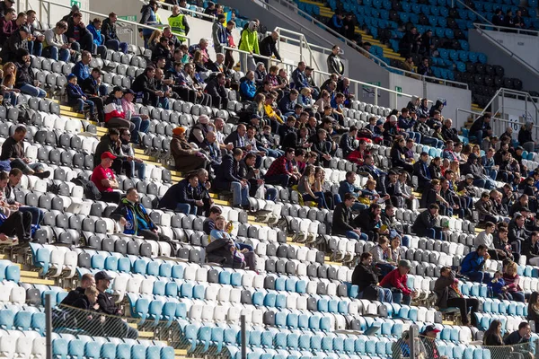 Odessa Ukraine 2018 Espectadores Nas Arquibancadas Estádio Fãs Futebol Estádio — Fotografia de Stock