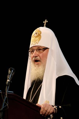 Odessa, Ukrayna, Patrik, tüm Rusya Kirill onur kutlamalarda yıldönümü Rusya vaftiz - 20 Temmuz 2010 itibariyle: Patrik Kirill Ulusal opera binası içinde Ukrayna halkının mübarek