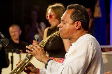 Odessa, Ukrayna-8 Haziran 2013: geleneksel uluslararası müzik Caz Festivali Jazzfest 