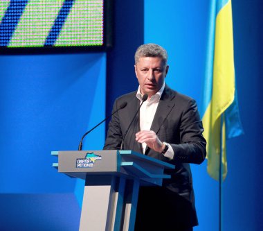 Kiev, Ukrayna - 29 Mart: Başkan adayı Yuri Boyko 2014 - seçimlerde. Kongresi'nde Bölgeler Partisi - 29 Mart 2014 Kiev, Ukrayna