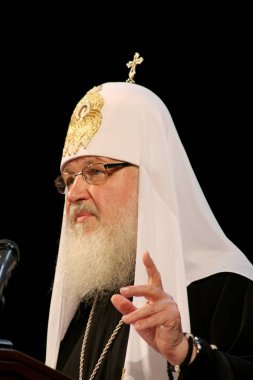 Odessa, Ukrayna, Patrik, tüm Rusya Kirill onur kutlamalarda yıldönümü Rusya vaftiz - 20 Temmuz 2010 itibariyle: Patrik Kirill Ulusal opera binası içinde Ukrayna halkının mübarek