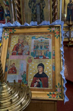 Eski mümin Kilisesi, St. Paraskeva, Mirny yerleşme, Kiliya district, Odessa region, Besarabya. Lipovan eski kilise topluluğu, çan, Tapınağı, bir iç, kilise eski kitaplar