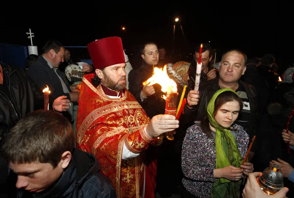 Odessa April Pilgrims Brought Holy Fire Ritual Holy Sepulchre Holy — Stock Photo, Image