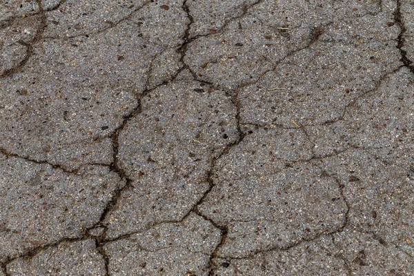 Route Endommagée Sabre Asphalte Fissuré Avec Des Nids Poule Des — Photo