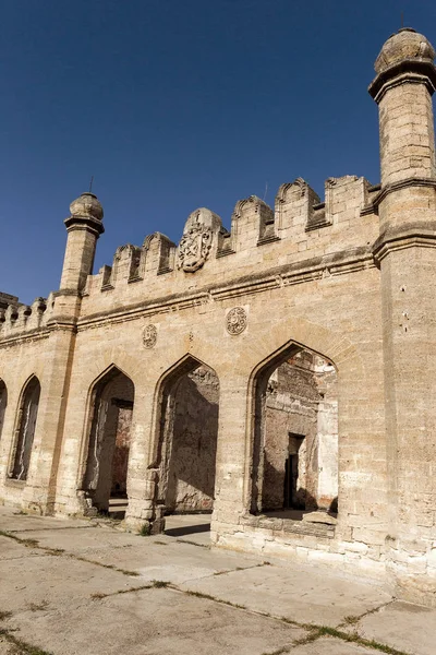 Interior Místico Ruinas Fachada Edificio Abandonado Ruinas Antiguo Castillo Mansión — Foto de Stock