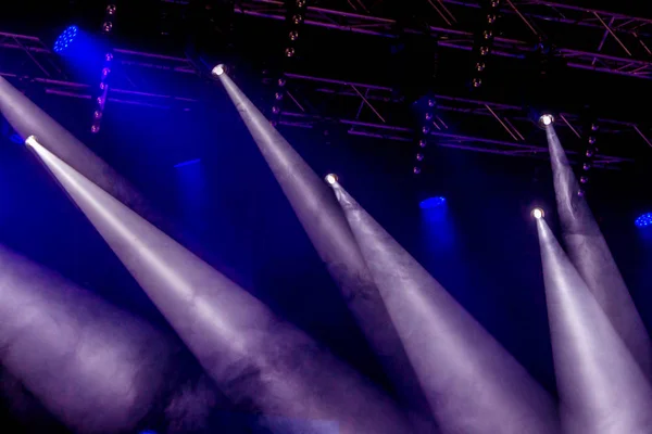 Luzes Palco Antecedentes Programa Luz Escuro Interior Teatro Iluminado Pelo — Fotografia de Stock