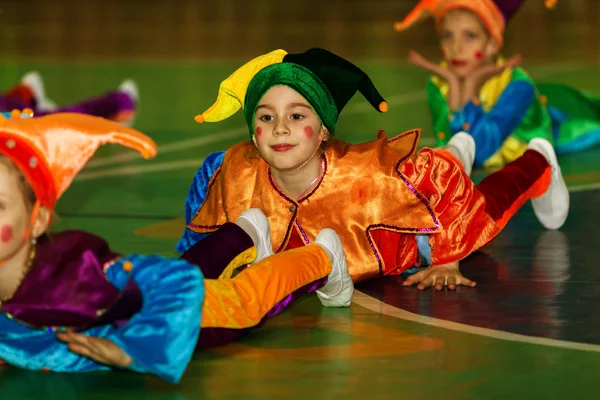 Odessa Ukraine December 2017 Little Clown Children Perform Emotional Show — Stock Photo, Image