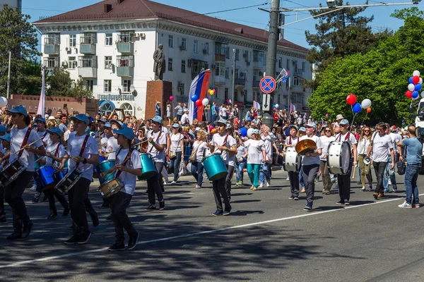 Novorossiysk Rusia Mayo 2018 Manifestación Del Primero Mayo Paz Job —  Fotos de Stock