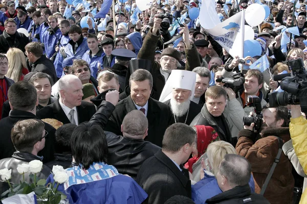 Odessa Marca Prezydent Ukrainy Wiktor Janukowycz Podczas Wizyty Roboczej Kampanii — Zdjęcie stockowe