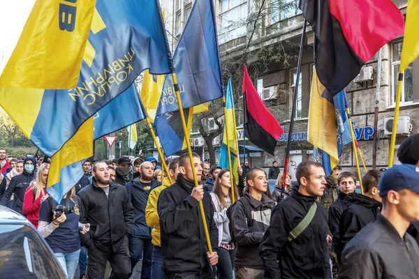 Odessa Ukrayna Ekim 2015 Fener Alayı Radikal Aşırı Sol Partilerin — Stok fotoğraf