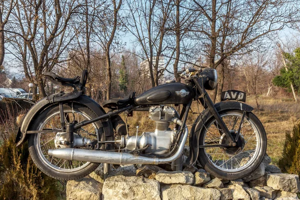 Varna Bulgaria January 2014 Unique Retro Motorcycles Display Exhibition Bulgarian — Stock Photo, Image