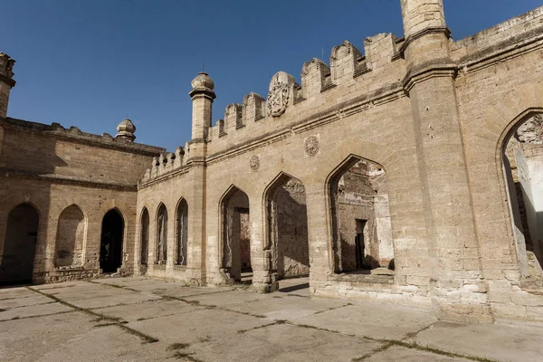 Interior Místico Ruinas Fachada Edificio Abandonado Ruinas Antiguo Castillo Mansión — Foto de Stock