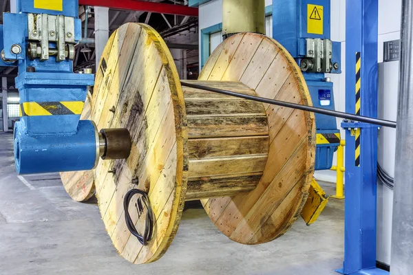 Fragmento Dentro Una Planta Moderna Que Produce Cable Eléctrico Potencia —  Fotos de Stock