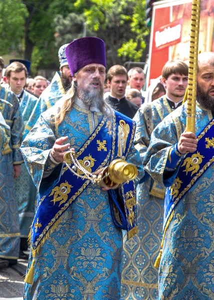 Odessa Ukraina April Procession Med Mirakulösa Ikonen Den Fostrar Gud — Stockfoto