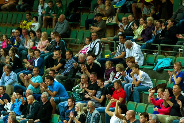 Odessa Ucraina Settembre 2016 Spettatori Tribuna Durante Campionato Europeo Pallavolo — Foto Stock