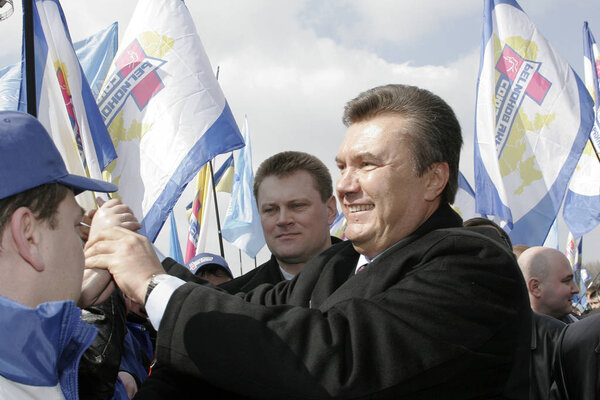 ODESSA - March 21: President of Ukraine Viktor Yanukovych during a campaign rally in Odessa, March 21, 2006 in Odessa, Ukraine 
