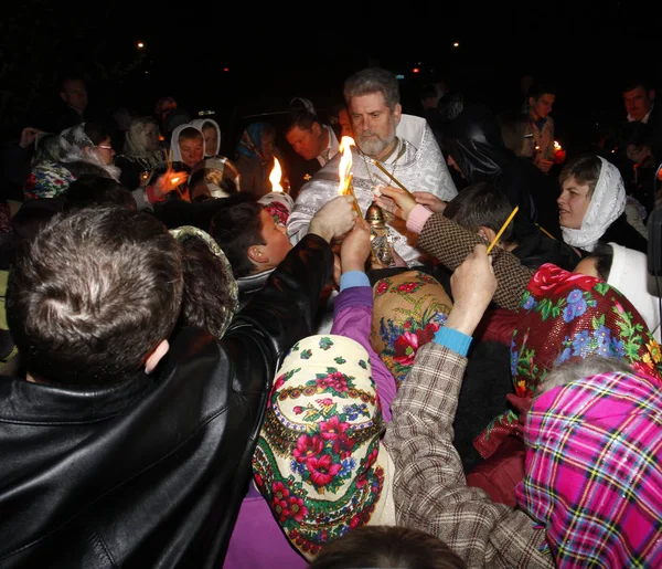 Odessa April Pilgrims Brought Holy Fire Ritual Holy Sepulchre Holy — Stock Photo, Image