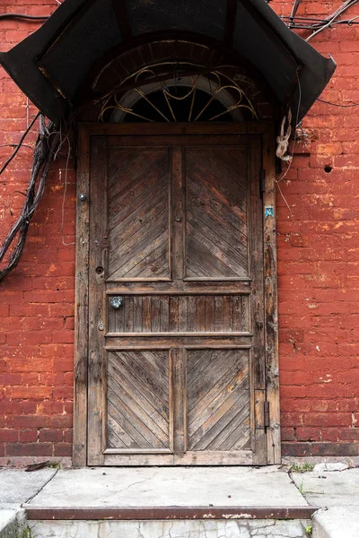 Old Wooden Door Poor Quarter Ancient Vintage Wooden Old Wall — Stock Photo, Image
