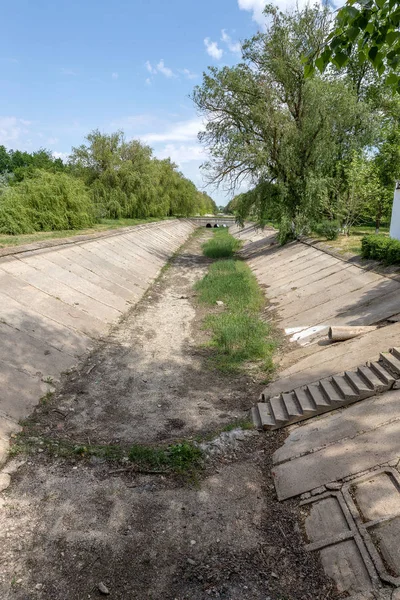 Torka Bevattningskanaler Krim 2015 Ukraina Stäng Vattenförsörjningen Crimea Torka Miljökatastrof — Stockfoto