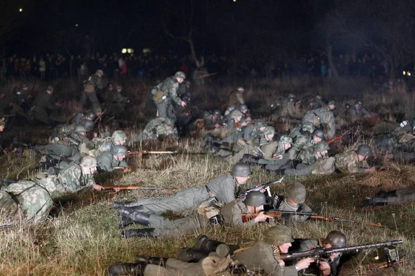 Odessa Ucrania Abril Reconstrucción Fragmentos Noche Eventos Combate 1943 Batalla — Foto de Stock