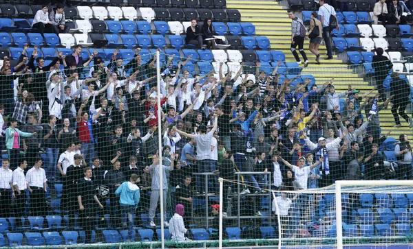 Odessa Ucrania Julio 2013 Aficionados Emocionales Fútbol Apoyan Equipo Estadio —  Fotos de Stock