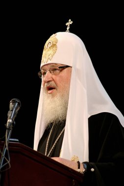 Odessa, Ukrayna, Patrik, tüm Rusya Kirill onur kutlamalarda yıldönümü Rusya vaftiz - 20 Temmuz 2010 itibariyle: Patrik Kirill Ulusal opera binası içinde Ukrayna halkının mübarek
