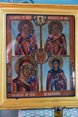 Eski mümin Kilisesi, St. Paraskeva, Mirny yerleşme, Kiliya district, Odessa region, Besarabya. Lipovan eski kilise topluluğu, çan, Tapınağı, bir iç, kilise eski kitaplar