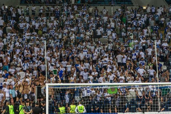 Odessa Ucrânia Julho 2018 Uma Multidão Espectadores Futebol Estádio Visitantes — Fotografia de Stock