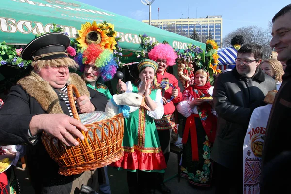 Odessa Ukraine March 2011 Ukrainian People Celebrate National Ancient Rite — Stock Photo, Image