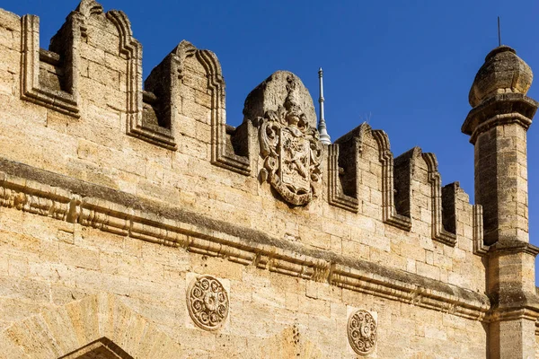 Detalle Diseño Escultórico Del Antiguo Edificio Estilo Barroco Art Del — Foto de Stock