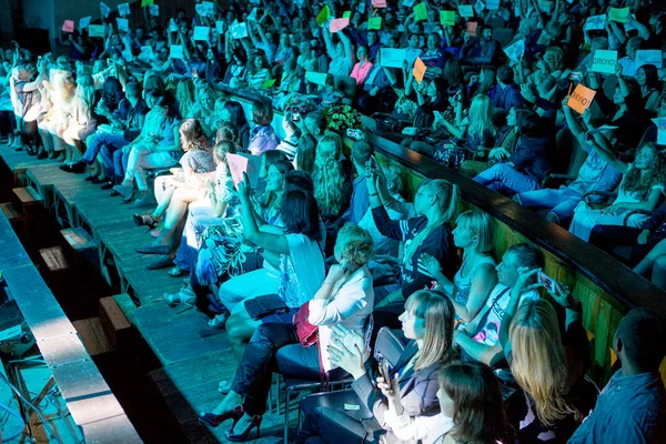 Odessa Ukraine June 2014 Audience Concert Creative Light Music Show — Stock Photo, Image