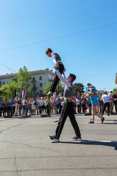 Novorossiysk Russia May 2018 May Day Demonstration Peace Job May — Stock Photo, Image