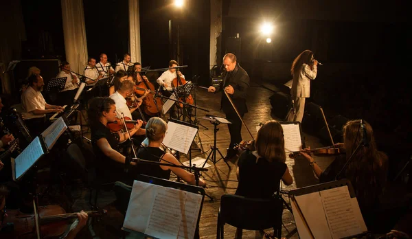 Odessa Ukraine Juillet 2018 Orchestre Symphonique Sur Scène Spectacle Musical — Photo